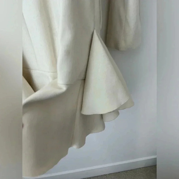 BCBG Maxazria wool Ivory Talia Pea Coat peplum Size XS - Picture 10 of 14